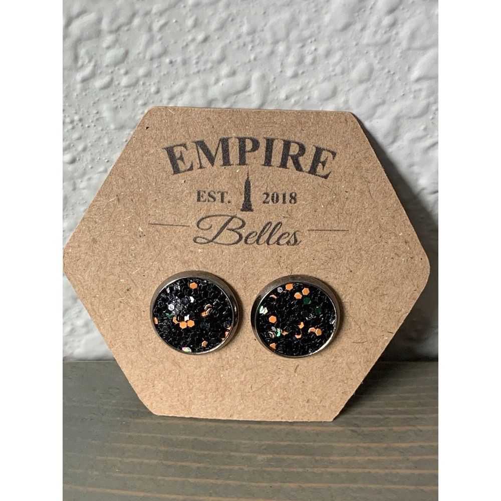 Halloween Themed Stud Earrings Black/Orange/Green Jewelry Handmade/Custom Made